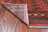 Pink Bokhara Handmade Wool Rug - 6' 7" X 10' 2"