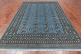Grey Bokhara Handmade Wool Rug - 7' 2" X 9' 9"