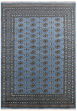 Grey Bokhara Handmade Wool Rug - 7' 2" X 9' 9"