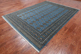 Grey Bokhara Handmade Wool Rug - 7' 2" X 9' 9"