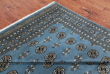 Grey Bokhara Handmade Wool Rug - 7' 2" X 9' 9"