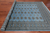 Grey Bokhara Handmade Wool Rug - 7' 2" X 9' 9"
