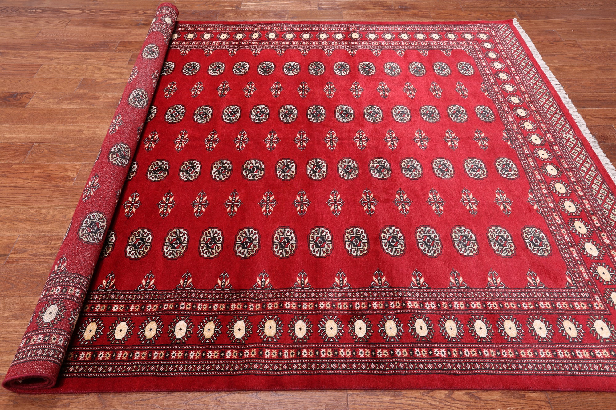 Red Bokhara Hand-Knotted Wool Rug - 7' 2" X 9' 9"