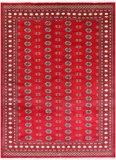 Red Bokhara Hand-Knotted Wool Rug - 7' 2" X 9' 9"