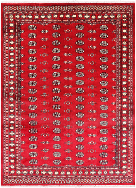 Red Bokhara Hand-Knotted Wool Rug - 7' 2" X 9' 9"