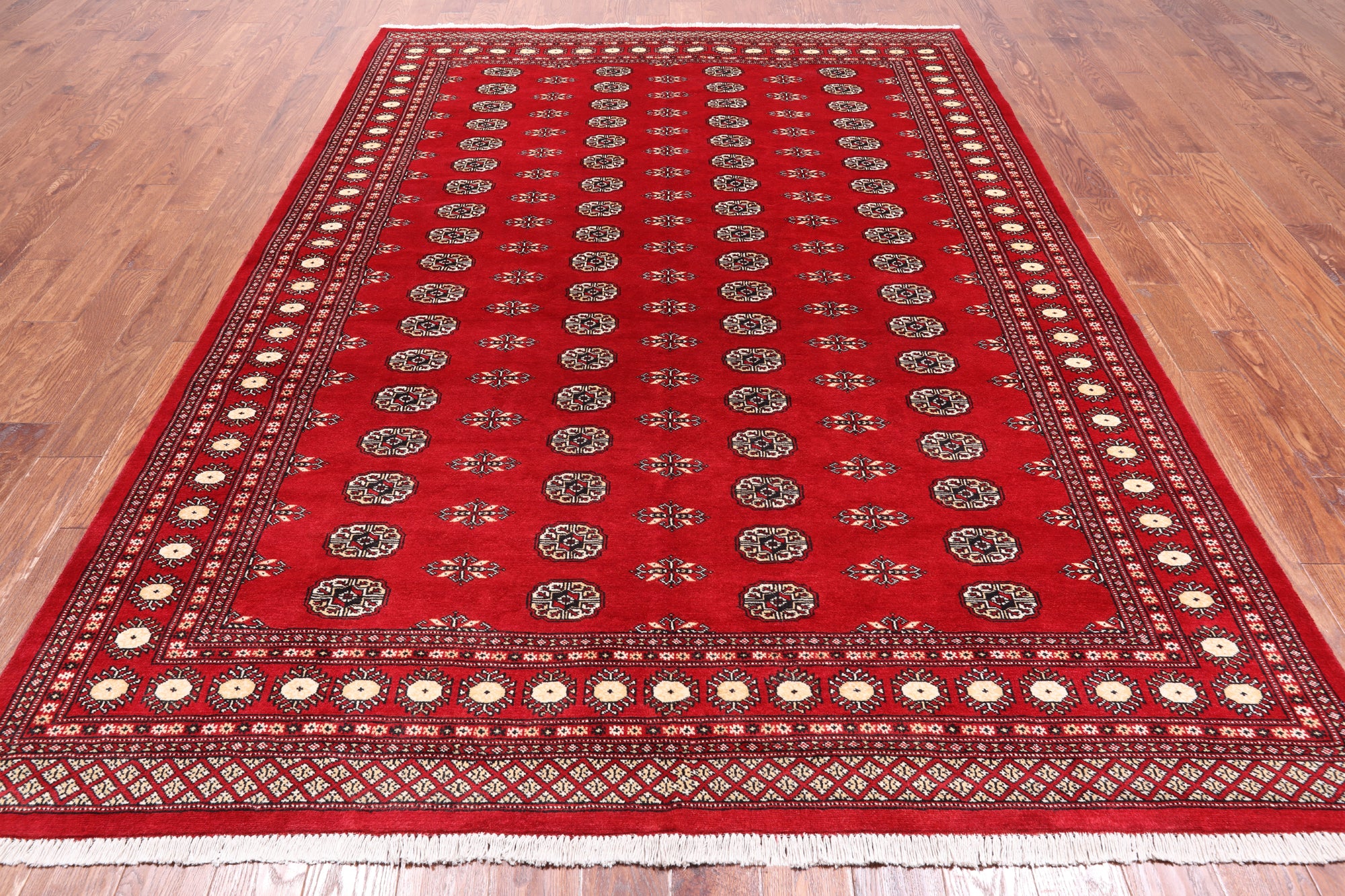 Red Bokhara Hand-Knotted Wool Rug - 7' 2" X 9' 9"