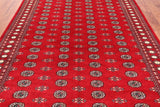 Red Bokhara Hand-Knotted Wool Rug - 7' 2" X 9' 9"