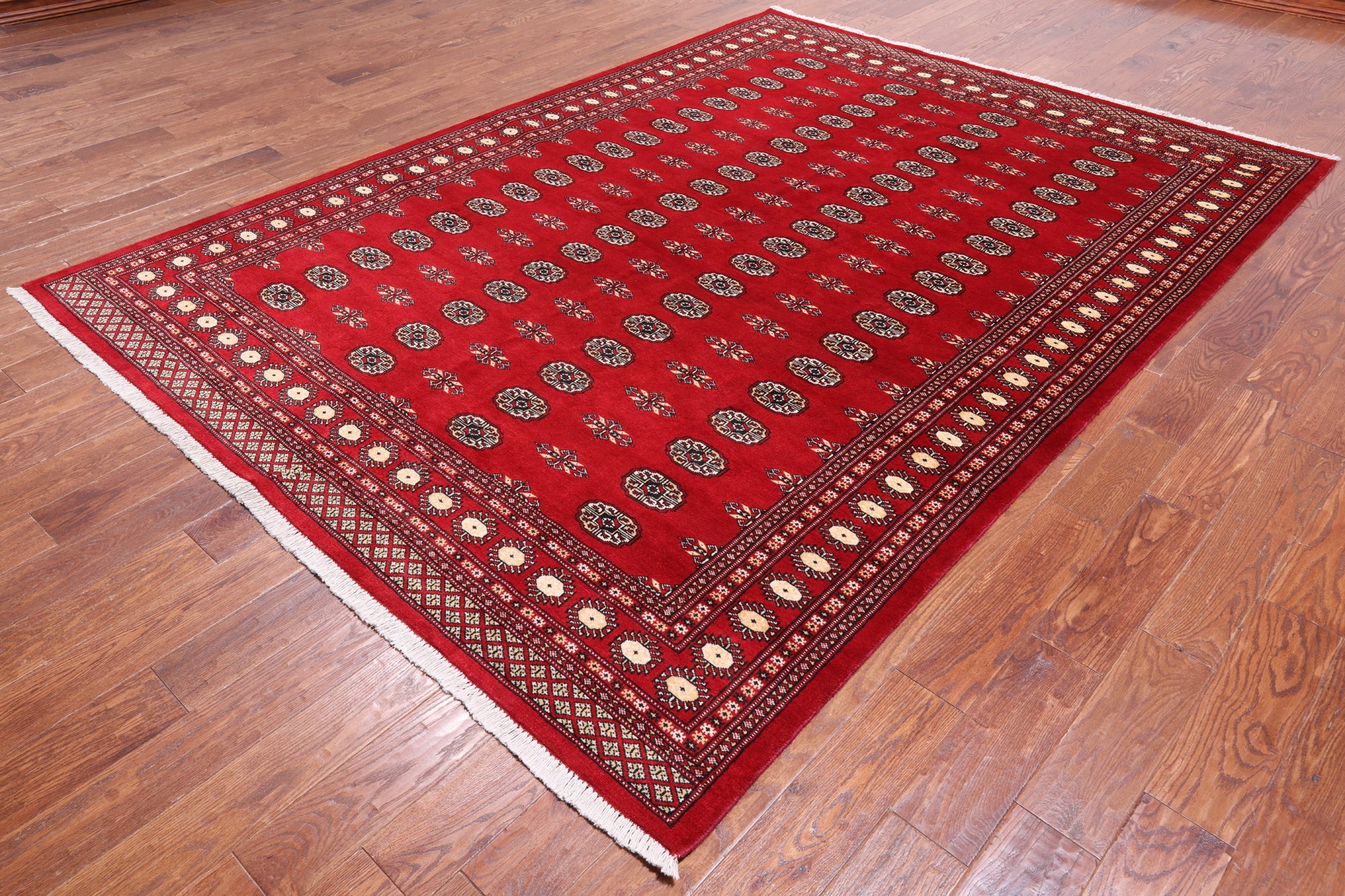 Red Bokhara Hand-Knotted Wool Rug - 7' 2" X 9' 9"