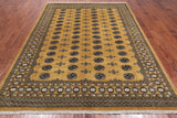 Gold Bokhara Hand Knotted Wool Rug - 7' 4" X 9' 7"