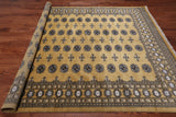 Gold Bokhara Hand Knotted Wool Rug - 7' 4" X 9' 7"