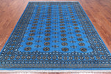 Blue Bokhara Hand Knotted Wool Rug - 7' 1" X 9' 10"