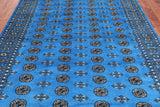 Blue Bokhara Hand Knotted Wool Rug - 7' 1" X 9' 10"
