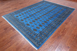 Blue Bokhara Hand Knotted Wool Rug - 7' 1" X 9' 10"