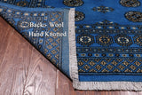 Blue Bokhara Hand Knotted Wool Rug - 7' 1" X 9' 10"