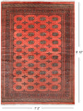 Rust Bokhara Handmade Wool Rug - 7' 2" X 9' 10"