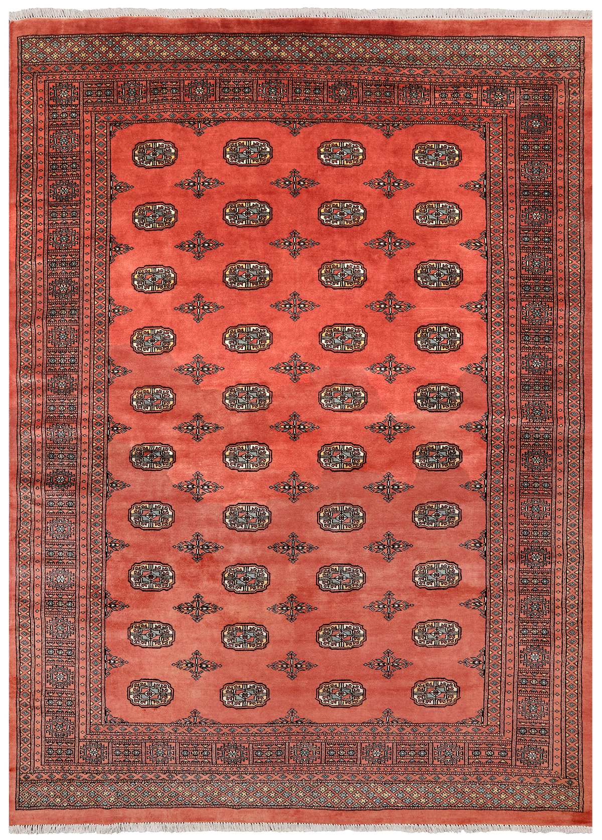 Rust Bokhara Handmade Wool Rug - 7' 2" X 9' 10"