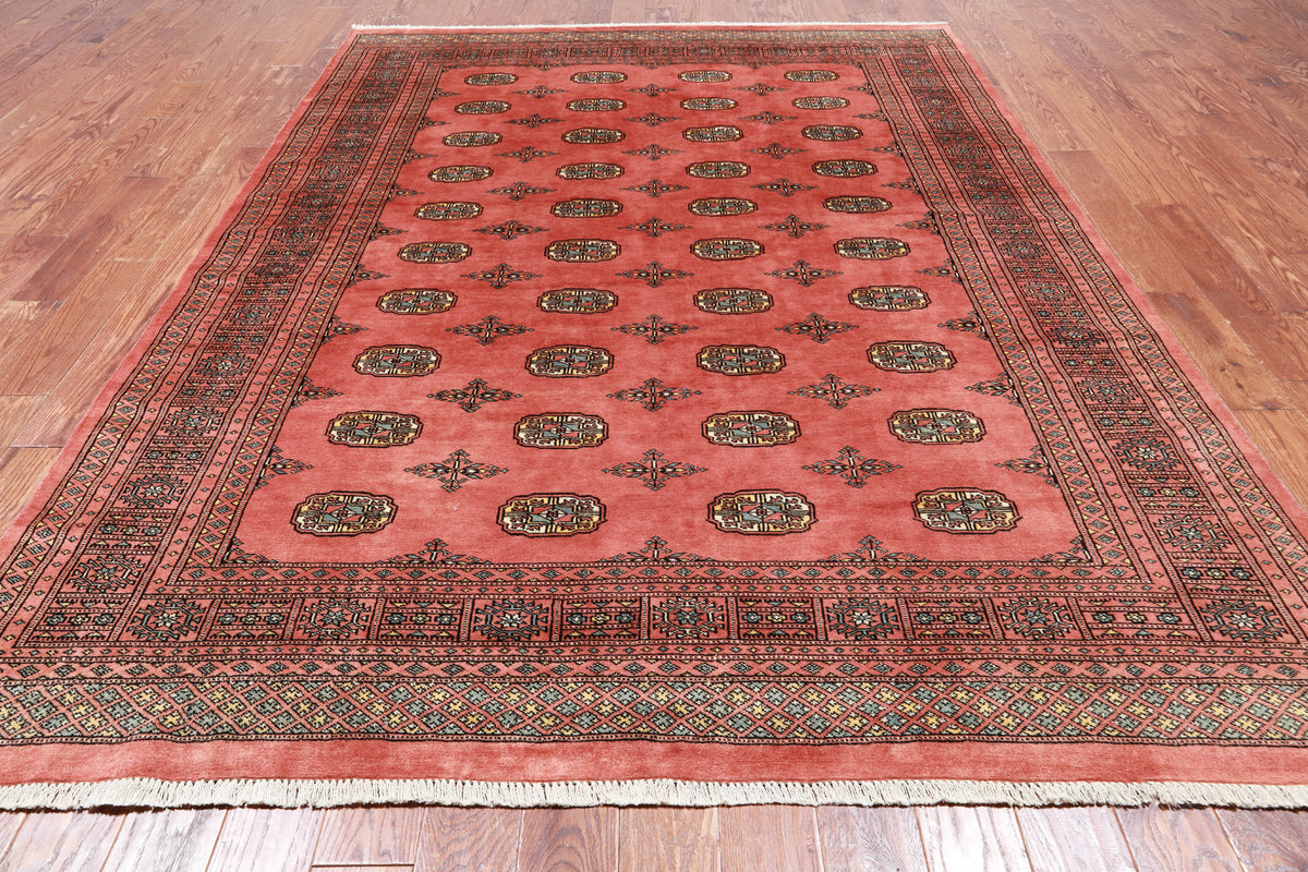Rust Bokhara Handmade Wool Rug - 7' 2" X 9' 10"