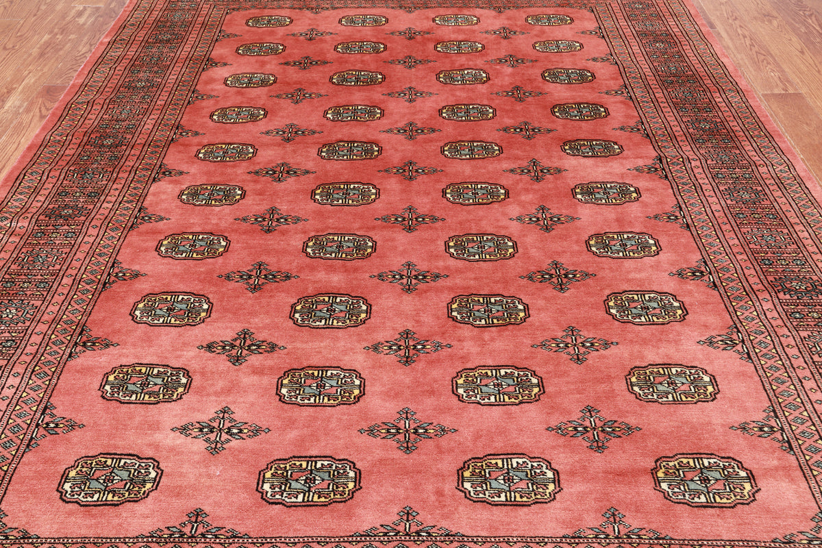 Rust Bokhara Handmade Wool Rug - 7' 2" X 9' 10"