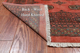Rust Bokhara Handmade Wool Rug - 7' 2" X 9' 10"