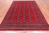 Red Bokhara Handmade Wool Rug - 7' 2" X 9' 7"