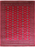 Red Bokhara Handmade Wool Rug - 7' 2" X 9' 7"