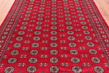 Red Bokhara Handmade Wool Rug - 7' 2" X 9' 7"