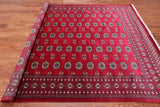 Red Bokhara Handmade Wool Rug - 7' 2" X 9' 7"