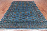 Blue Bokhara Hand Knotted Wool Rug - 6' 11" X 9' 8"