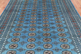 Blue Bokhara Hand Knotted Wool Rug - 6' 11" X 9' 8"