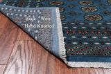 Blue Bokhara Hand Knotted Wool Rug - 6' 11" X 9' 8"