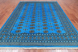 Blue Bokhara Hand-Knotted Wool Rug - 7' 2" X 9' 7"