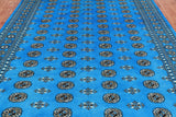 Blue Bokhara Hand-Knotted Wool Rug - 7' 2" X 9' 7"
