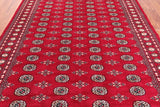 Red Bokhara Handmade Wool Rug - 7' 1" X 9' 11"
