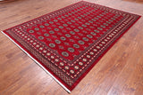 Red Bokhara Handmade Wool Rug - 7' 1" X 9' 11"