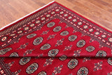 Red Bokhara Handmade Wool Rug - 7' 1" X 9' 11"