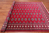 Red Bokhara Handmade Wool Rug - 7' 1" X 9' 11"