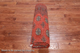 Orange Bokhara Hand Knotted Wool Rug - 6' 5" X 9' 11"