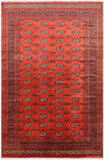Orange Bokhara Hand Knotted Wool Rug - 6' 5" X 9' 11"
