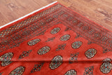 Orange Bokhara Hand Knotted Wool Rug - 6' 5" X 9' 11"