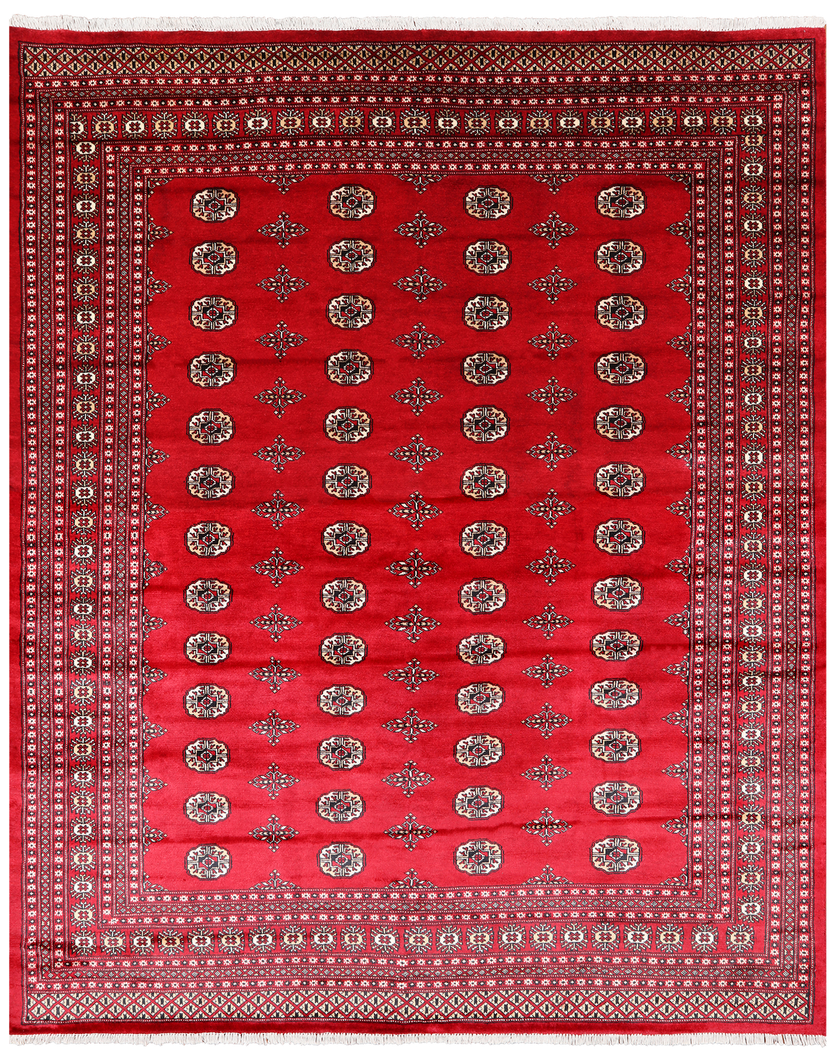 Red Bokhara Hand Knotted Wool Rug - 8' 0" X 9' 10"