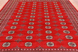 Red Bokhara Hand Knotted Wool Rug - 8' 0" X 9' 10"