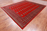 Red Bokhara Hand Knotted Wool Rug - 8' 0" X 9' 10"
