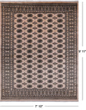 Ivory Bokhara Hand Knotted Wool Rug - 7' 10" X 9' 11"