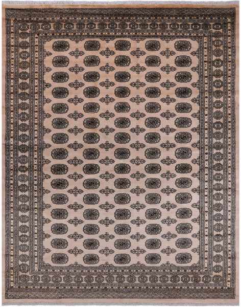 Ivory Bokhara Hand Knotted Wool Rug - 7' 10" X 9' 11"