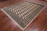 Ivory Bokhara Hand Knotted Wool Rug - 7' 10" X 9' 11"