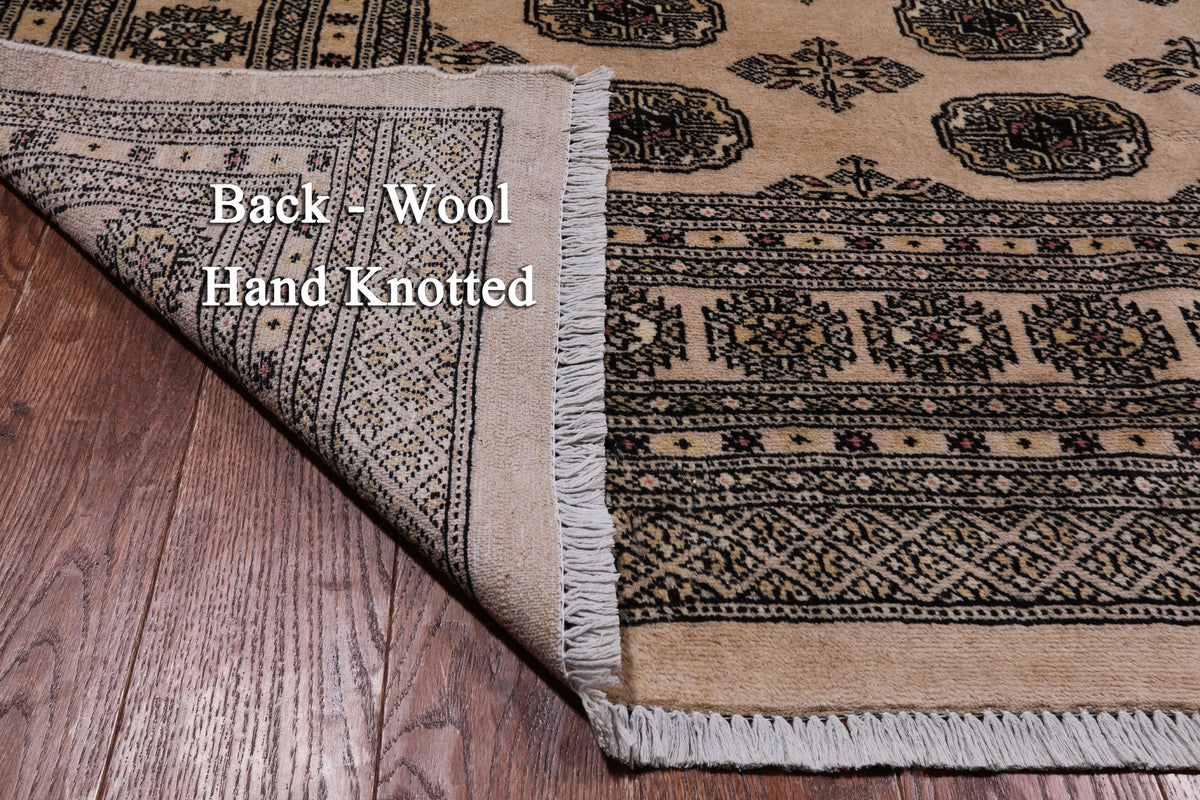 Ivory Bokhara Hand Knotted Wool Rug - 7' 10" X 9' 11"