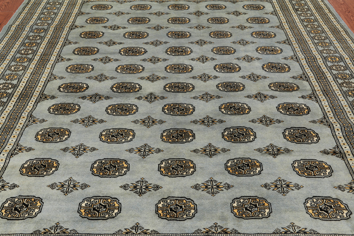 Grey Bokhara Hand-Knotted Wool Rug - 8' 3" X 9' 10"
