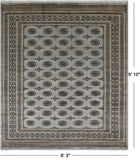 Grey Bokhara Hand-Knotted Wool Rug - 8' 3" X 9' 10"