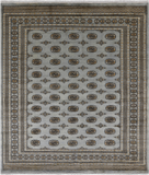 Grey Bokhara Hand-Knotted Wool Rug - 8' 3" X 9' 10"