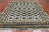 Grey Bokhara Hand-Knotted Wool Rug - 8' 3" X 9' 10"